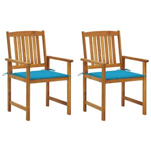 vidaXL Sedie da Giardino con Cuscini 2 pz in Massello di Acacia