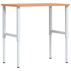 vidaXL Banco da Lavoro 100x60x(71,5-98) cm Legno Faggio Rettangolare