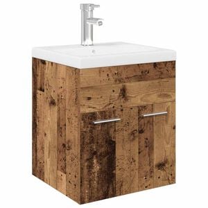 vidaXL Mobile da Bagno con Lavabo Integrato e Rubinetto Legno Antico