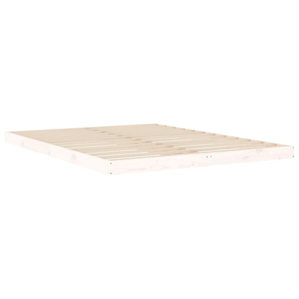 vidaXL Giroletto senza Materasso Bianco 150x200 cm Legno Massello Pino