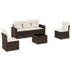 vidaXL Set Divano da Giardino 6 pz con Cuscini Marrone in Polyrattan