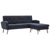 vidaXL Divano a L Imbottito in Tessuto 186x136x79 cm Grigio Scuro