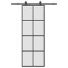 vidaXL Porta Scorrevole con Ferramenta Nera 76x205 cm in Vetro ESG