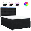 vidaXL Giroletto a Molle con Materasso Nero 160x200 cm in Velluto