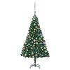 vidaXL Albero di Natale Preilluminato con Palline Verde 120 cm PVC
