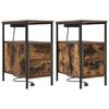 vidaXL Armadio da Notte 2 pz Rovere fum&eacute; 30 x 48 x 61 cm
