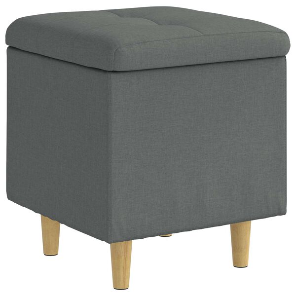 vidaXL Pouf contenitore Grigio scuro 40 x 40 x 45 cm Tessuto