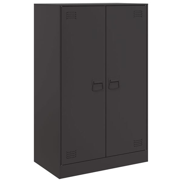 vidaXL Credenza Nera 67x39x107 cm in Acciaio