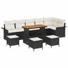 vidaXL Set Divano da Giardino 10 pz Nero polyrattan
