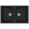 vidaXL Lavello da cucina Quarzo e Resina 76 x 48 x 30 cm Nero