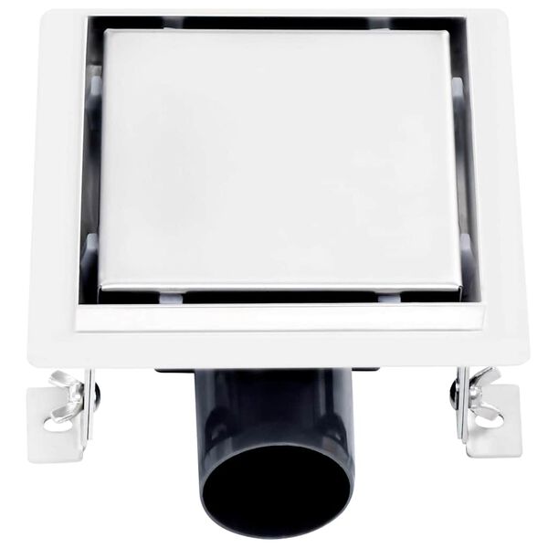 vidaXL Scarico Doccia 2-in-1 Copertura a Piastrella 15x15cm in Acciaio