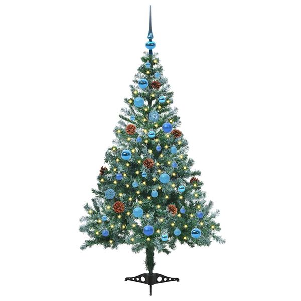vidaXL Albero di Natale artificiale Verde 150 cm PVC e Acciaio