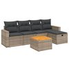vidaXL Set Divano da Giardino 6 pz con Cuscini Grigio in Polyrattan