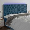 vidaXL Testiera a LED Blu scuro 180x7x118/128 cm in Velluto