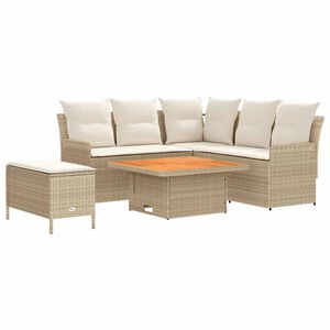 vidaXL Set di Mobili 5 pz Beige e Crema Rattan in PE