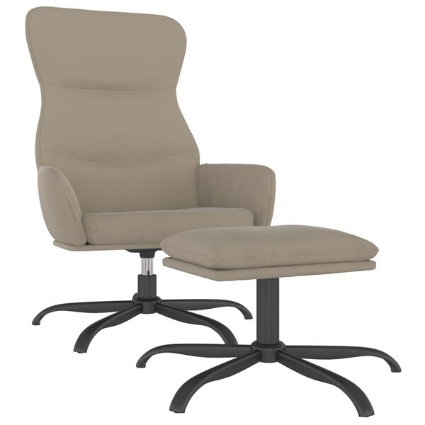 vidaXL Poltrona Relax con Poggiapiedi Grigio Chiaro in Microfibra