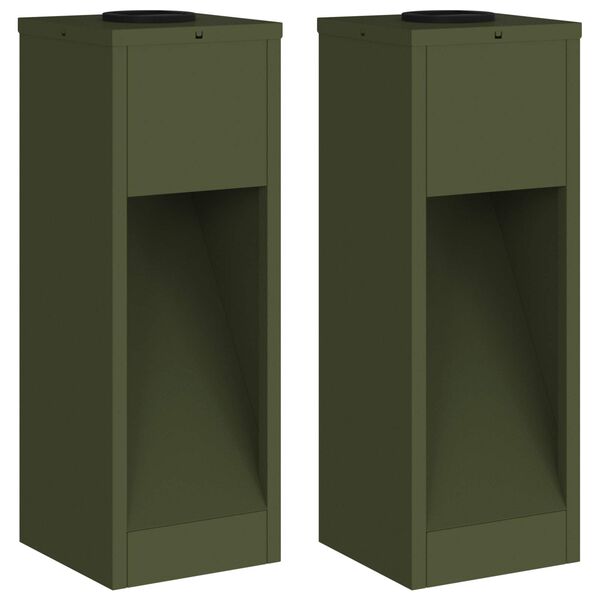 vidaXL Lucina LED Solare da Percorso 2 pcs Verde oliva