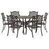 vidaXL Set da Pranzo per Giardino 7 pcs Bronzo 90 x 90 x 75 cm