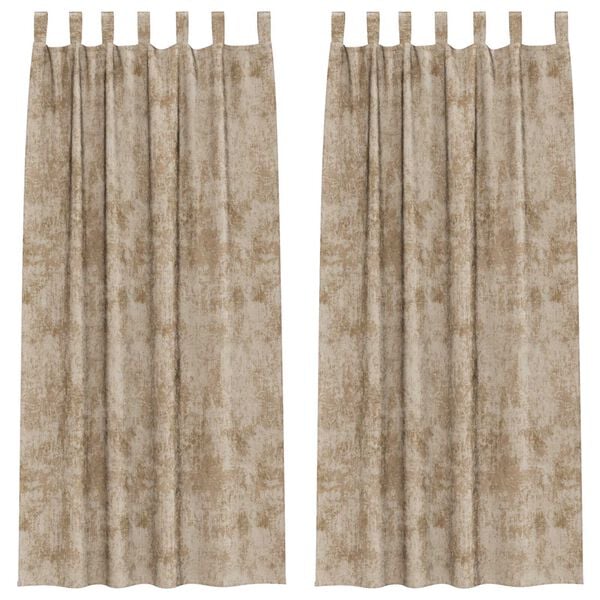 vidaXL Tende in Velluto con tende 2 pcs Champagne 260 x 140 cm Velluto