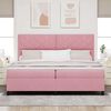 vidaXL Letto a Sorgente LED con materasso Rosa 200 x 200 cm Tessuto