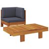 vidaXL Set Divani Giardino 2 pz con Cuscini Grigio Scuro Legno Acacia