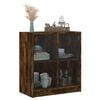 vidaXL Mobile con Ante in Vetro Rovere Fumo 68x37x75,5 cm