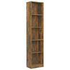 vidaXL Libreria a 5 Ripiani Rovere Fumo 40x24x175 cm Legno Multistrato