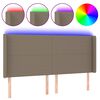 vidaXL Testiera a LED Tortora 163x16x118/128 cm in Tessuto
