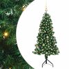 vidaXL Albero di Natale Artificiale Angolare con 150 LED Verde 150 cm