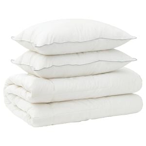 vidaXL Set di piumone e cuscini 3 pz 200x200 cm 4 stagioni 220 GSM