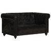 vidaXL Divano Chesterfield a 2 Posti Nero in Vera Pelle