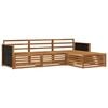vidaXL Set di divani da esterno 4 pz Naturale Legno di Acacia Massello