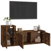 vidaXL Set Mobili Porta TV 2 pz Rovere Fumo in Legno Multistrato