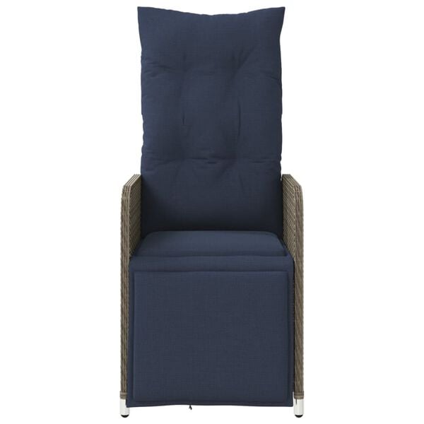 vidaXL Sedie da giardino reclinabili 2 pz con cuscini grigie in polyrattan