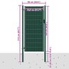 vidaXL Cancello per Recinzione in PVC e Acciaio 100x164 cm Verde