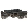 vidaXL Set Divano da Giardino 9 pz Grigio e Grigio Scuro polyrattan
