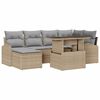 vidaXL Set Divano da Giardino 7 pz Beige e Grigio Chiaro polyrattan