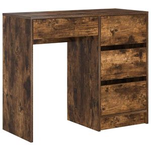 vidaXL Scrivania Rovere fum&eacute; Legno ingegnerizzato 90 x 37.5 x 75 cm