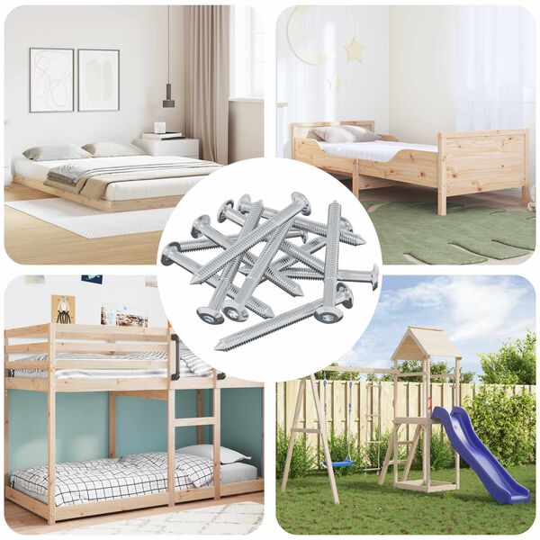 vidaXL Vite 12 pcs Argento M6 x 60 mm Acciaio