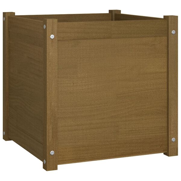 vidaXL Fioriere 2 pz Ambra 50x50x50 cm in Legno Massello di Pino
