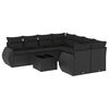 vidaXL Set Divani da Giardino 9 pz con Cuscini Nero in Polyrattan