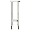 vidaXL Tavolo da Lavoro Cucina con Ruote 55x30x85 cm in Acciaio Inox