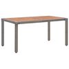 vidaXL Tavolo da Giardino Grigio 150x90x75 cm in Polyrattan e Acacia