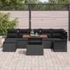 vidaXL Set Divano da Giardino con archiviazione 8 pcs Nero Poly Rattan