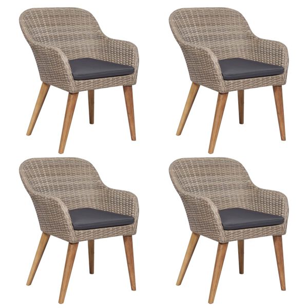 vidaXL Set Mobili da Pranzo per Giardino 5 pz Marrone