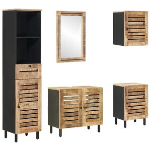 vidaXL Set di Armadi da Bagno 5 pz Naturale 38 x 33 x 160 cm