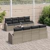 vidaXL Set Divano da Giardino con cuscino 9 pcs Grigio polyrattan