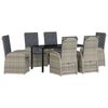 vidaXL Set da Pranzo per Giardino con cuscino 7 pcs Grigio polyrattan