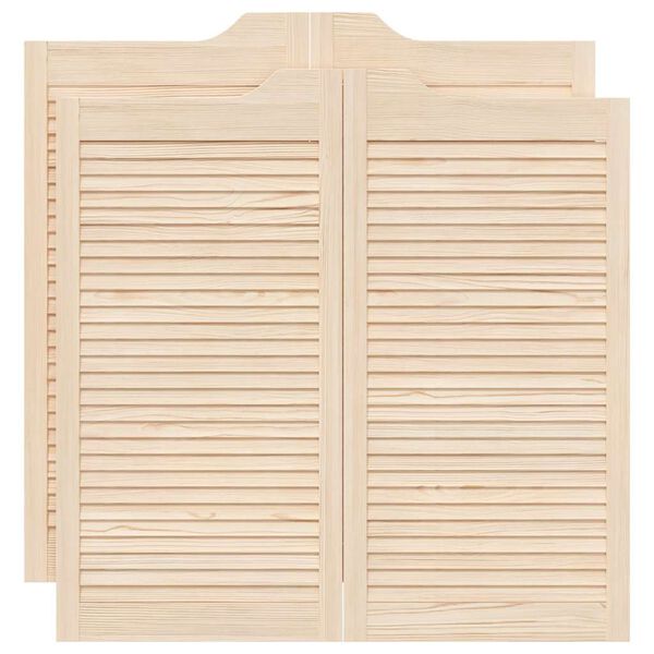 vidaXL Porte a Battente 2-Paio Design Lamelle 100x100 cm Legno di Pino