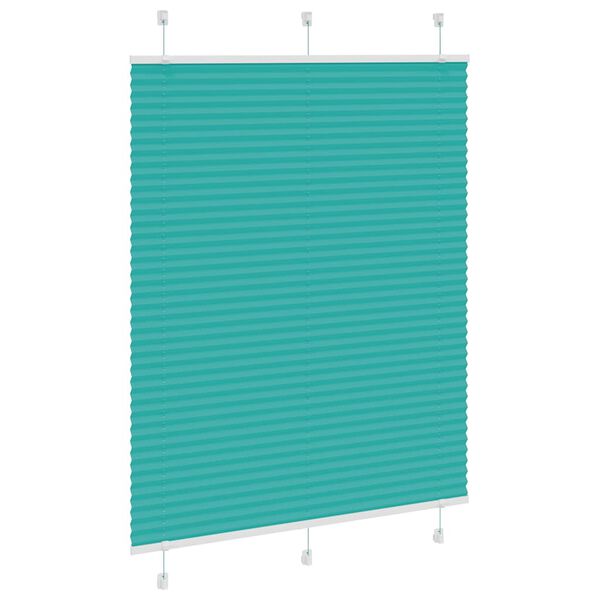 vidaXL Tenda Plissettata Verde petrolio 105x100 cm Larghezza Tessuto
